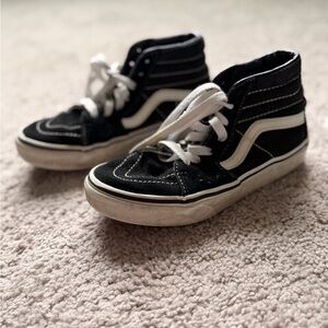 Vans Kids Black and White High-Top Skate Sneakers